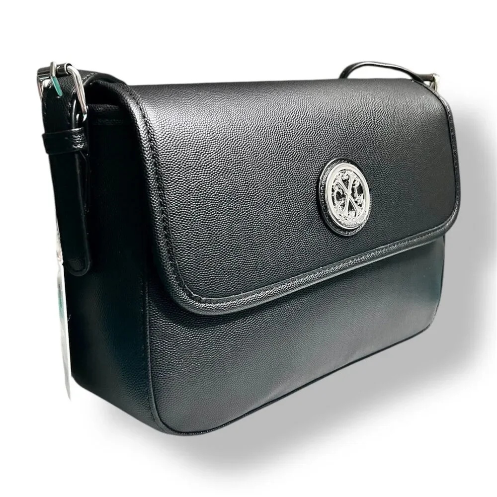 CXL by‎ Christian Lacroix Karen Black Caviar Shoulder Bag Vegan Leather Classic